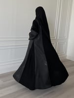 عباية كلوش قماش(ملكي+جاكار اسود)