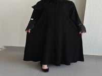 عباية كلوش قماش(ملكي)باكمام شك