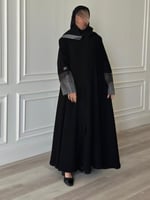 عباية كلوش قماش(سراميك)اضافة اكمام