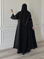 عباية كلوش قماش(ملكي+جاكار اسود)