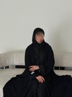 عباية نص كلوش قماش(ملكي)بأضافه شك