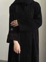 عباية كلوش قماش(سراميك+مخمل عنابي)