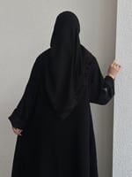 عباية كلوش قماش(سراميك+مخمل عنابي)