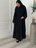 عباية نص كلوش قماش (ملكي)تطريز اكمام واسفل العباية