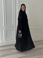 عباية نص كلوش قماش (ملكي)تطريز اكمام واسفل العباية