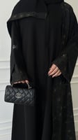 عباية نص كلوش قماش(كريب) اصافه ركام