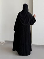 عباية نص كلوش قماش(ملكي)تطريز وشك