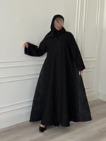 عباية كلوش قماش(كريب+جاكار)