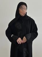 عباية نص كلوش قماش(سراميك)بشك ورد