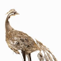 مجسم طاؤوس معدن ذهبي