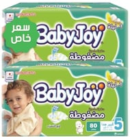 2 كرتون بيبي جوي مقاس (5) صندوق جامبو 80 حفاضة
