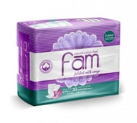 فام فوط نسائية مطوية ومضغوطة عادي بأجنحة، 30 فوطة