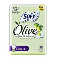 سوفي - فوط صحية بترطيب زيت الزيتون حجم كبير بالاجن...