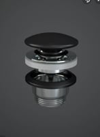 حوض مغسلة مستطيل lلون اسود فوق الرخام مع رأس هراب...