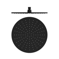 طاسة دش / شاور رأسي 30 سم دائري اللون اسود مطفي ني...