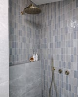 طاسة دش / شاور رأسي 30 سم دائري اللون الذهبي المصق...