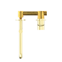 خلاط مغسلة جداري فتحتين برأس متحرك اللون ذهبي مصقو...