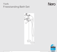 خلاط بانيو ارضي مع محول ولي وسماعة مقبض من البورسل...