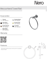 علاقة مناشف دائرية اللون النيكل المصقول نيرو / Ner...