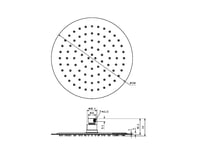 طاسة دش / شاور رأسي 25 سم مدور اللون النيكل المصقو...