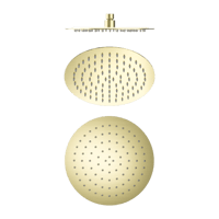 طاسة دش / شاور رأسي 25 سم مدور اللون الذهبي المصقو...