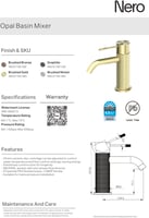 خلاط مغسلة (اوبال) اللون الجرافيتي نيرو / Nero