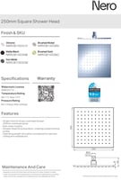 طاسة دش / شاور رأسي 25 سم مربع اللون النيكل المصقو...