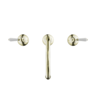 خلاط مغسلة 3 فتحة مع مقبض من البورسلين الأبيض و ال...