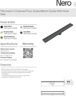 صفاية شاور شانل 90 سم اللون معدني رمادي نيرو / Ner...