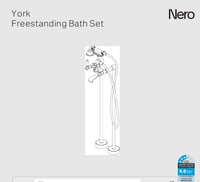 خلاط بانيو ارضي مع محول ولي وسماعة اللون النحاسي ا...