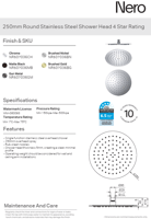 طاسة دش / شاور رأسي 25 سم مدور اللون الذهبي المصقو...