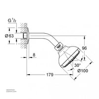 مرشة شاور تيمبستا 3 خيارات مع ماسورة جدارية جروهي...