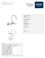 خلاط مطبخ جداري مقبضين كوستا جروهي / GROHE