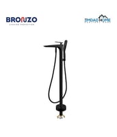 خلاط بانيو أرضي مع لي و سماعة أسود برونزو / BRONZO