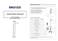 خلاط بانيو أرضي مع لي و سماعة أسود برونزو / BRONZO