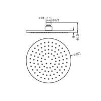 طاسة دش / شاور رأسي 20 سم مدور اللون معدني رمادي ن...