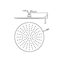طاسة دش / شاور رأسي 30 سم دائري اللون ابيض مطفي ني...