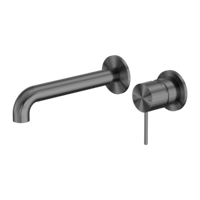 خلاط مغسلة جداري فتحتين اللون معدني رمادي مع القلب...