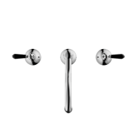 خلاط مغسلة 3 فتحة مع مقبض من البورسلين الأسود و ال...