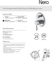 وجه خلاط شاور خطين - محول - اللون كروم مع القلب ال...