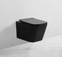 كرسي حمام افرنجي معلق مربع أسود مطفيء تيفاني / Tif...