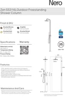 دش خارجي - دش مسبح - رأس دش 30سم مع سماعة ومحول مي...