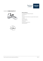 محبس زاوية 1/2-1/2 جروهي / GROHE