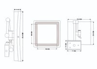 مراية مكبر مربعة جدارية بإضاءة Led