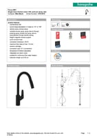 خلاط مطبخ أسود سحاب فوكس هانس جروهي / hansgrohe