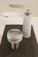 خلاط مغسلة اتوماتيك أبيض - كروم SERA