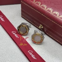 كبك كارتير فضي بفص كحلي