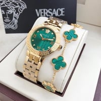 ساعة فرزاتشي ذهبي اخضر مع اسورة