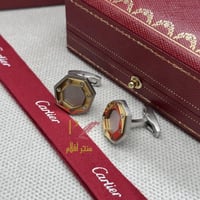 كبك كارتير فضي بفص كحلي