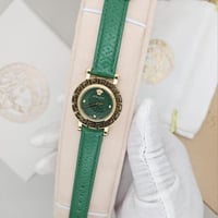 ساعة فرزاتشي جلد اخضر بذهبي